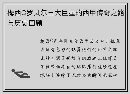 梅西C罗贝尔三大巨星的西甲传奇之路与历史回顾